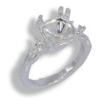 Cushion Cut Accented Twist Smooth Pre-notched Mounting