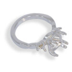 Cushion Cut Accented Twist Smooth Pre-notched Mounting