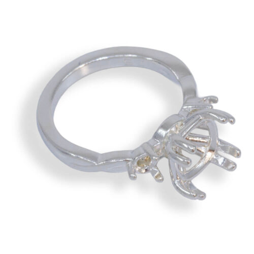 Cushion Cut Accented Twist Smooth Pre-notched Mounting
