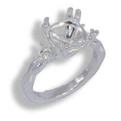 Cushion Cut Accented Twist Smooth Pre-notched Mounting