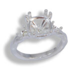 Cushion Cut Accented Twist Smooth Pre-notched Mounting