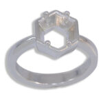 Aura Ring - Hexagon Bezel Design with Prongs Pre-notched Mounting