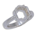 Aura Ring - Hexagon Bezel Design with Prongs Pre-notched Mounting
