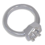 Aura Ring - Hexagon Bezel Design with Prongs Pre-notched Mounting