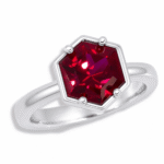 Aura Ring - Hexagon Bezel Design with Prongs Pre-notched Mounting