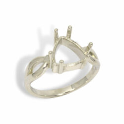 Trillion Vee Split Shank Pre-notched Ring Mounting