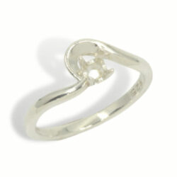 Round Heart Twist Swirl Birthstone Pre-notched Ring Mounting
