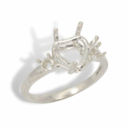 Heart Accented Pre-notched Ring Mounting