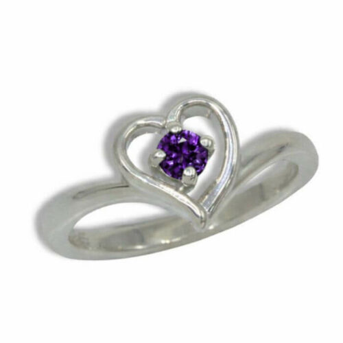 Eva - Natural Gemstone 3mm Round Heart Design Ring