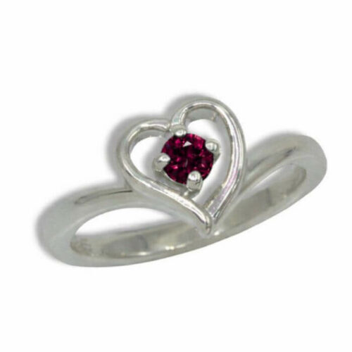 Eva - Natural Gemstone 3mm Round Heart Design Ring