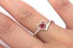 3mm Round Heart Design Birthstone Pre-notched Ring Mounting