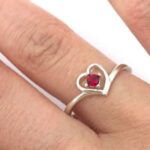 3mm Round Heart Design Birthstone Pre-notched Ring Mounting