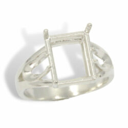Emerald Cut Side Deco Pre-notched Ring Mounting