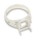 Emerald Cut Side Deco Pre-notched Ring Mounting