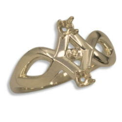 Pearl Accented Split Shank Ring Mounting - Yellow Gold