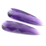 Simulated Amethyst 30x8mm Pear Checker Top