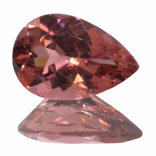 Salmon Pink Tourmaline 1.25ct Pear 9.1x6.1mm