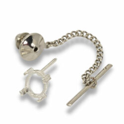 Oval Cabochon Tie Tack and Back