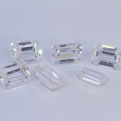 White Cubic Zirconia Emerald Step Cut - Clearance
