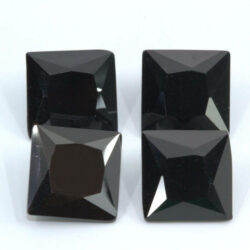 Black Cubic Zirconia 10mm Princess Cut Clearance 4 Pack