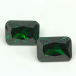 Green Cubic Zirconia 14x10mm Emerald Cut