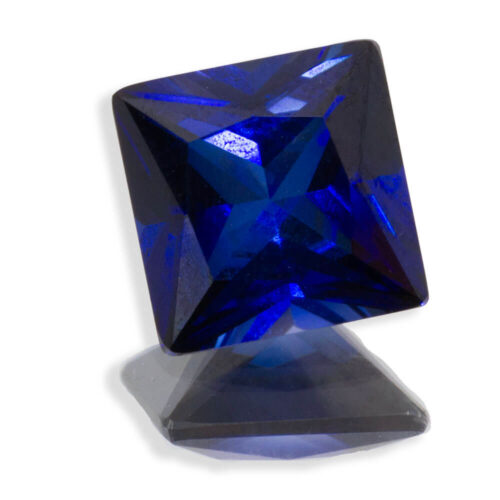Lab Created Blue Sapphire Princess Cuts