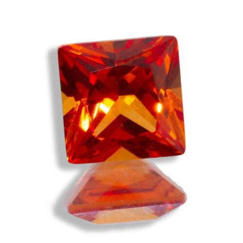 Lab Created Padparadscha Sapphire Princess Cuts