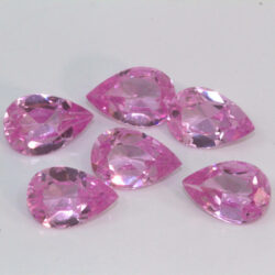 Lab Pink Sapphire 9x6mm Pear Pack of 6 Clearance