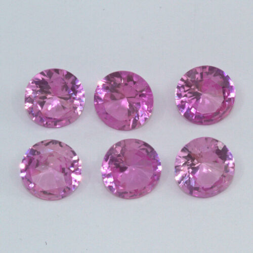 Lab Pink Sapphire 6mm Rounds 6 Pack Clearance