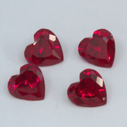 Lab Created Ruby 7mm Hearts 4 Pack Clearance