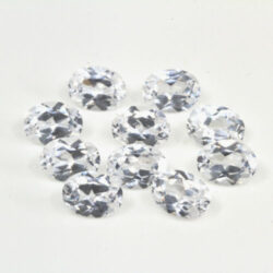 Lab Created White Sapphire 8x6mm Ovals