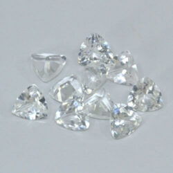 White Lab Sapphire 5mm Trillions