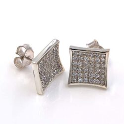Cubic Zirconia Micro Pave Earrings - Medium Size