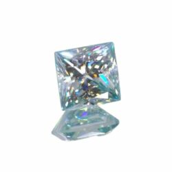Synthetic Blue Moissanite Princess Cuts