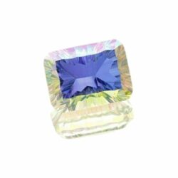 Opal White Quartz Emerald Cut Concave Cuts