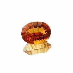 Orange Quartz Oval Concave Cuts