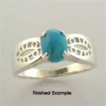 Oval Cabochon Filigree Design Ring Mounting