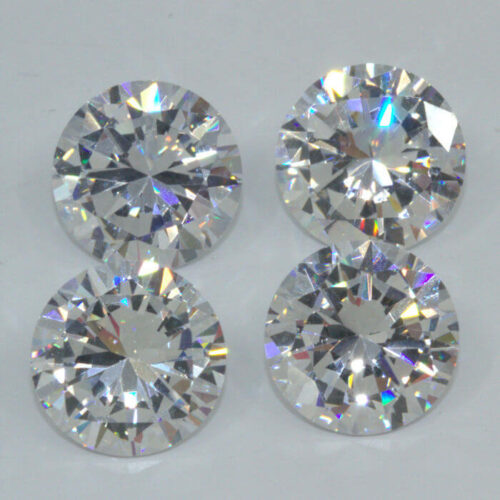 White Cubic Zirconia 10mm Round 4 Pack Clearance