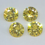 Yellow Cubic Zirconia 10mm Rounds 4 Pack Clearance