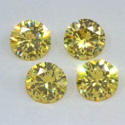 Yellow Cubic Zirconia 10mm Rounds 4 Pack Clearance